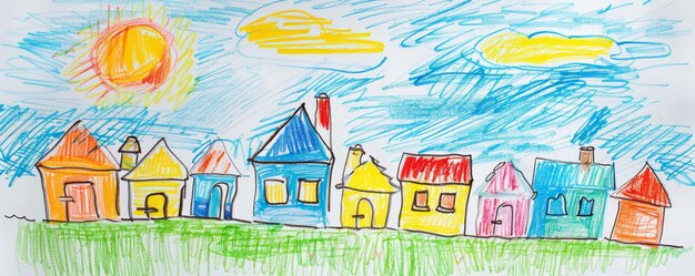 O desenho de Childs de uma vida melhor sonha com o lápis de tinta inocência e aspiração