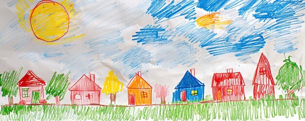 O desenho de Childs de uma vida melhor sonha com o lápis de tinta inocência e aspiração