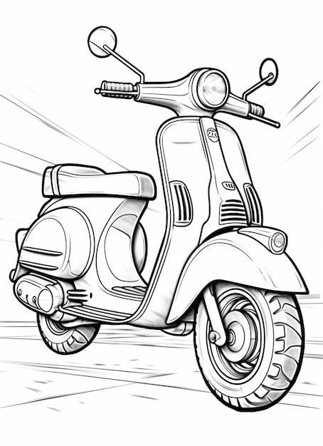 Desenho De Motocicleta Pequena é Mostrada Desenhando Esboço