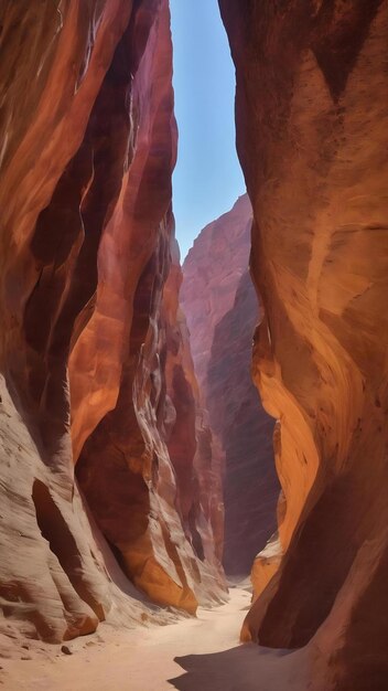 O desfiladeiro colorido é uma formação rochosa nas rochas do deserto da Península do Sinai do Sul do Egito