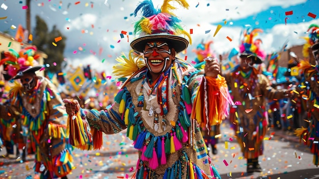 O deslumbrante e colorido cenário do carnaval de Oruro