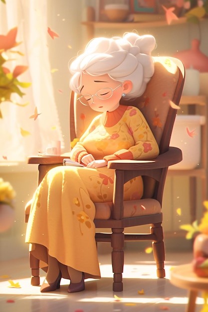 O Dia de Ação de Graças honra os idosos O Festival de Chongyang cuida dos idosos Ilustração