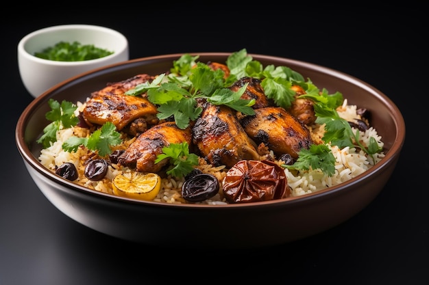 O Dum Biryani de frango Handi é preparado em uma panela de barro ou barro chamada Haandi Popular indiano non ve