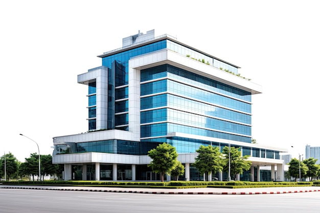 O edifício de escritórios corporativos é alto e moderno, indicando prosperidade e sucesso nos negócios.