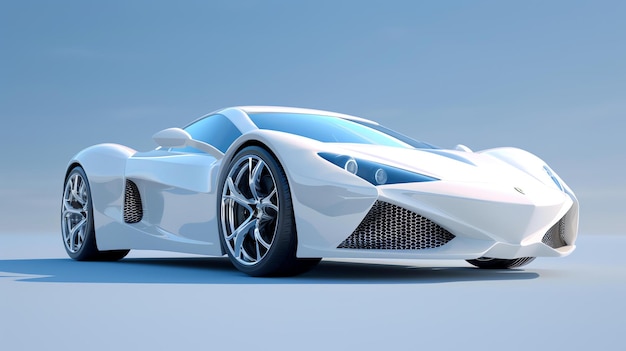 O elegante carro esportivo branco é uma visão do futuro Seu design aerodinâmico e motor poderoso tornam-no o carro perfeito para aqueles que amam dirigir