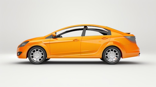 Foto o elegante carro laranja é perfeito para um dia na estrada.
