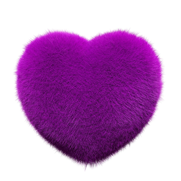 Foto o elemento 3d de pele de coração roxo renderiza o estilo fofo da tipografia