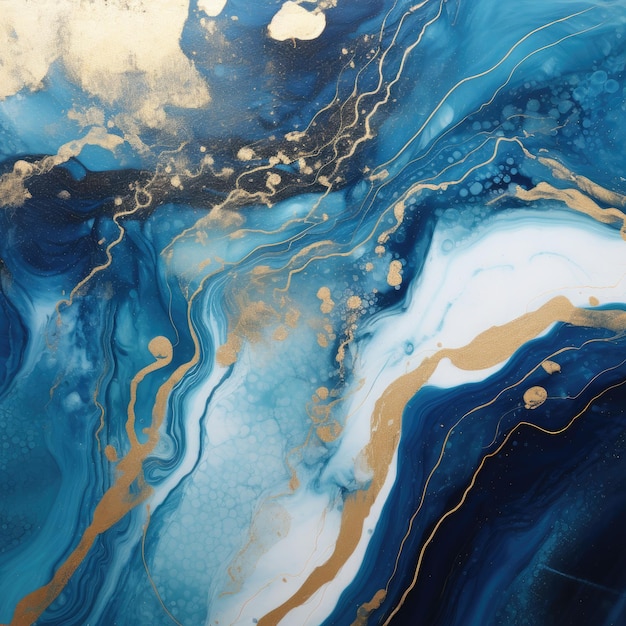 O estilo ART do oceano abstrato incorpora os redemoinhos do mármore ou as ondulações da ágata.