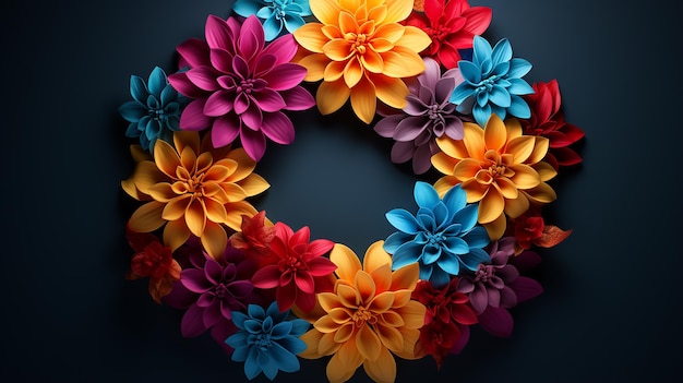 O estúdio vencedor do prémio Colorful Round Flower Frame