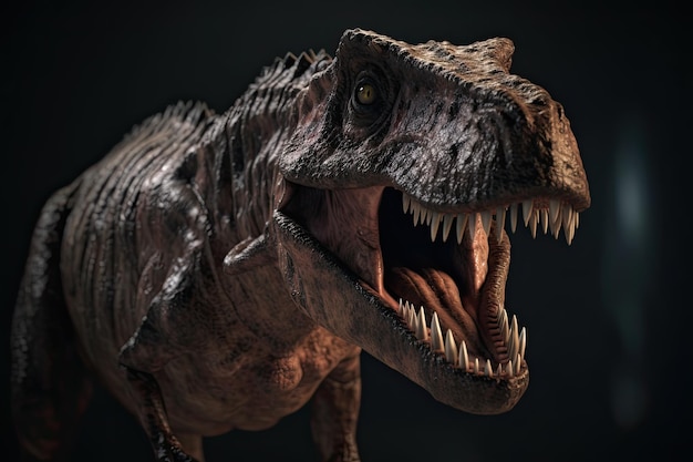 O feroz Tyrannosaurus Rex em iluminação dramática