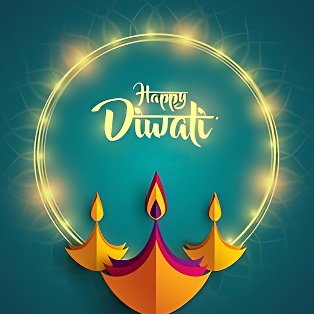 O festival de Diwali ilumina o cartaz ou a bandeira colorida