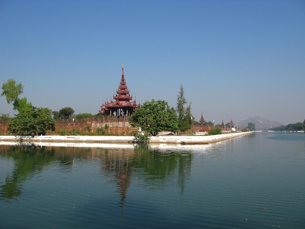 O forte antigo em Mandalay Myanmar