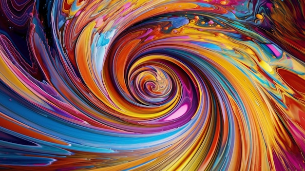 O fundo abstrato da pintura a óleo colorida roda na forma de uma espiral