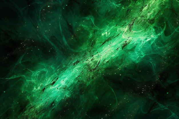 O fundo abstrato do espaço gerou a imagem nebulosa verde