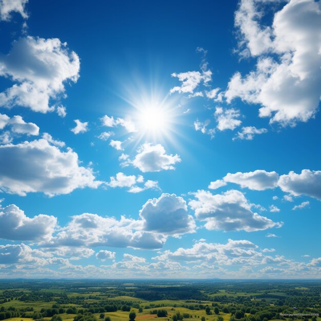 Foto o fundo azul do céu irradia calor perfeito para um dia de verão para as redes sociais