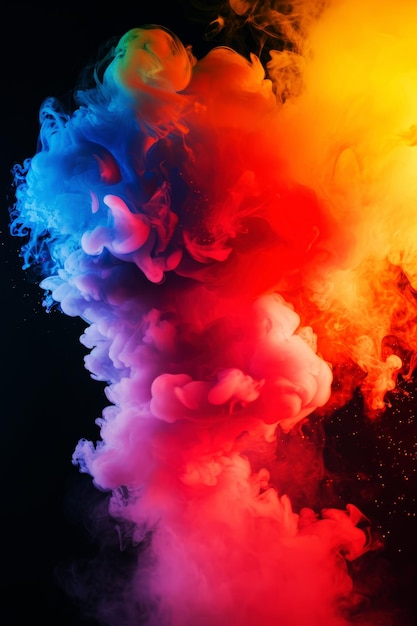 O fundo de fumaça colorido abstrato gerado por IA