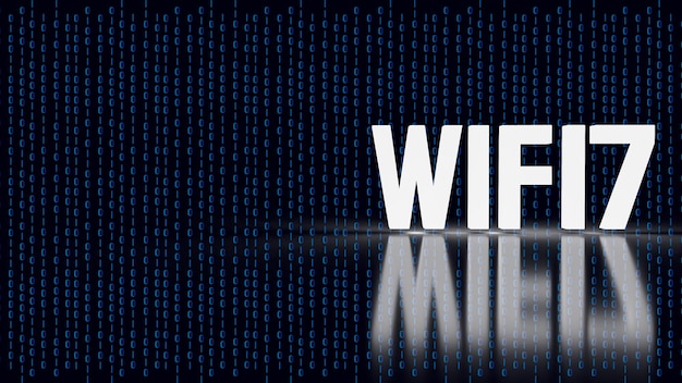 O fundo digital wifi7 branco para renderização 3d do conceito de tecnologia
