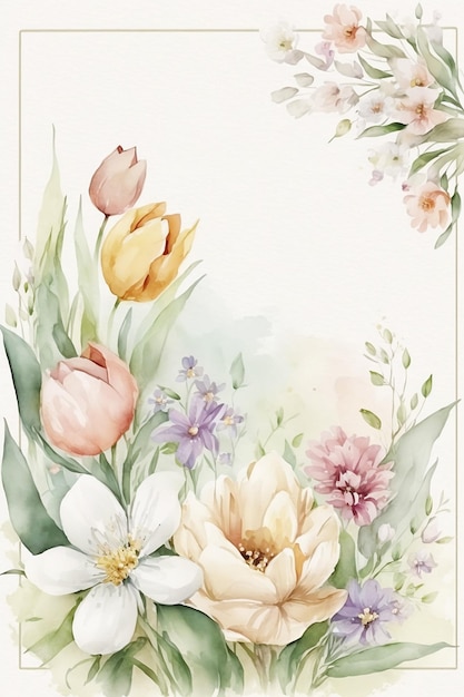 O fundo floral aquarela