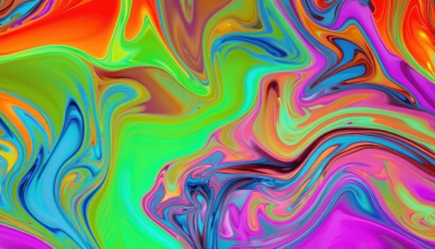 O fundo liquefeito psicodélico colorido parece uma pintura