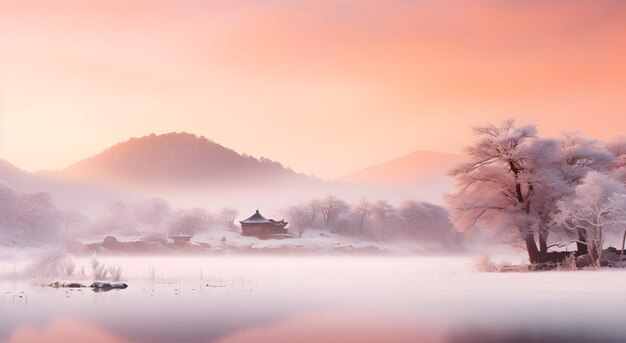 O fundo silencioso e fascinante do céu matinal