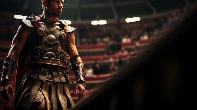 O gladiador sobe à arena através de uma escotilha escondida.