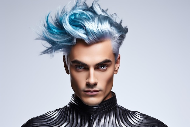 O homem pop star com penteado perfeito e aparência moderna Generative By Ai