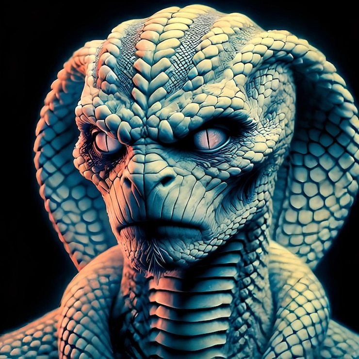 Foto o homem-serpente.