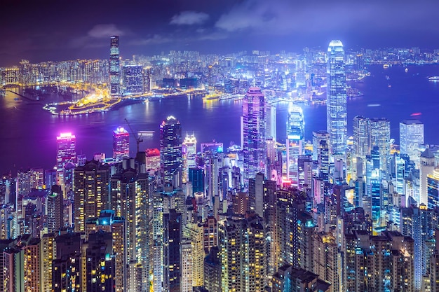 O horizonte da cidade chinesa de Hong Kong