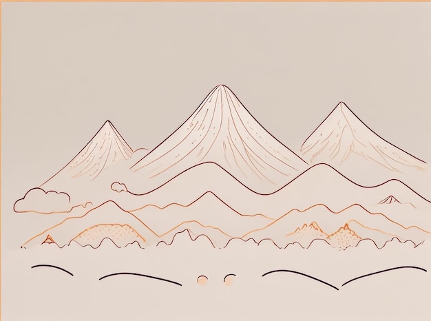 Foto o horizonte da montanha uma majestosa ilustração vetorial