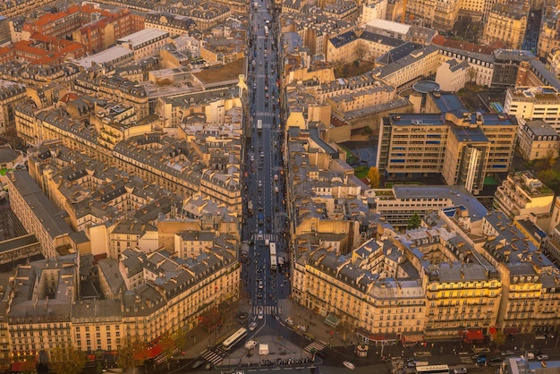 O horizonte de Paris, na França, visto de cima