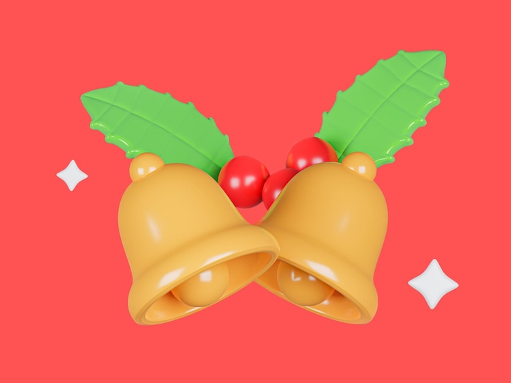 Foto o ícone dos objetos da decoração do ornamento do ano novo do natal 3d isola o fundo. ilustração de renderização 3d.