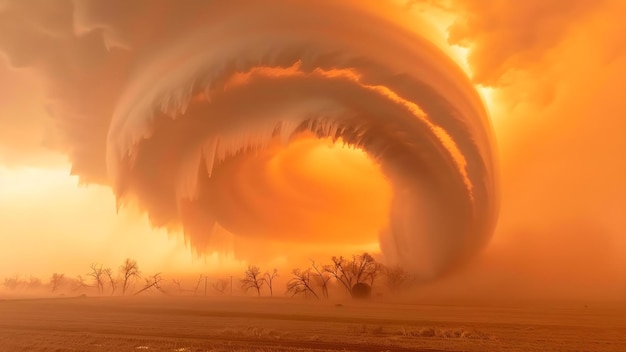 Foto o impacto devastador de uma tempestade severa na agricultura e na tecnologia conceito destruição agrícola danos causados por tempestades estratégias de resiliência ao impacto tecnológico