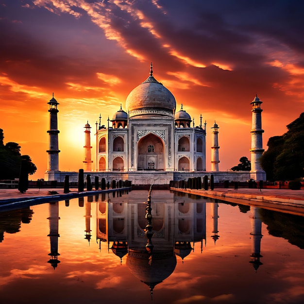 Foto o impressionante taj mahal à noite