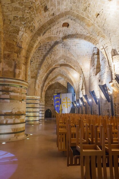 O interior da fortaleza de Akko