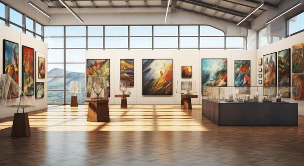 Foto o interior da galeria de arte