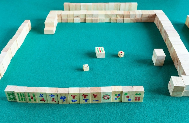 O jogador está definido no início do jogo de mahjong