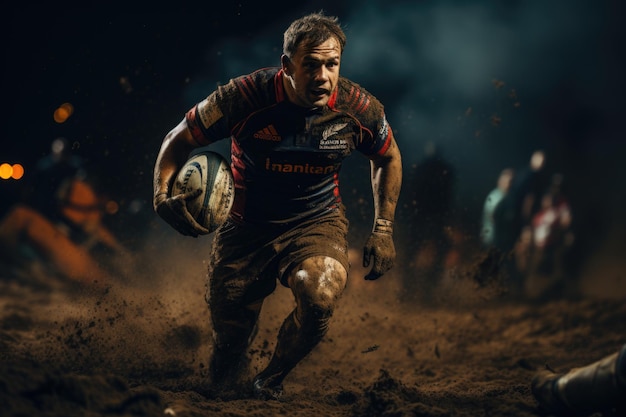 O jogo de rugby é um teste de resistência e força, mostrando atletismo e trabalho em equipe, um esporte estimulante que incorpora resiliência e determinação no campo.