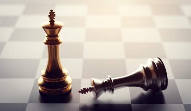 O Jogo De Xadrez Ganha E Perde. Checkmate, Dessecion Estratégico E