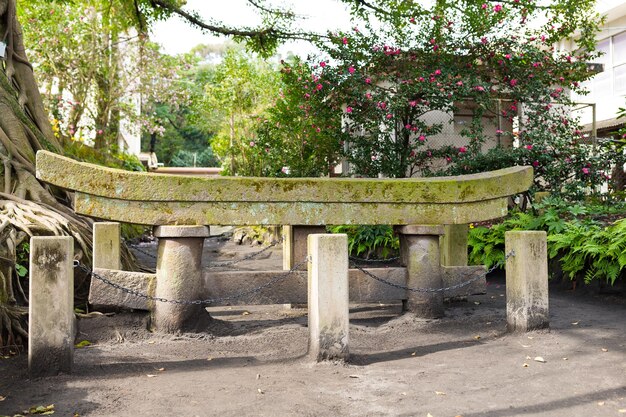 O Kurojin enterrou o torii no parque.