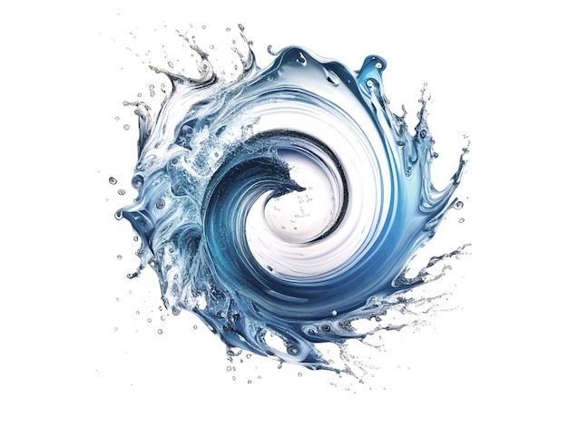 O líquido espirra Espiral de água abstrata IA generativa