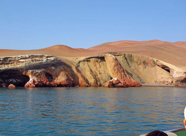 O litoral do Oceano Pacífico Paracas Peru