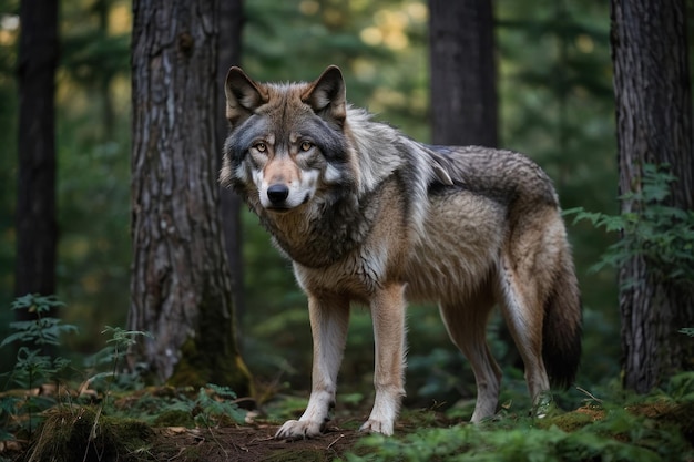 O Lobo Majestico na Floresta Sereníssima