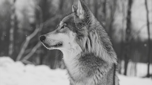 Foto o lobo majestico na vida selvagem