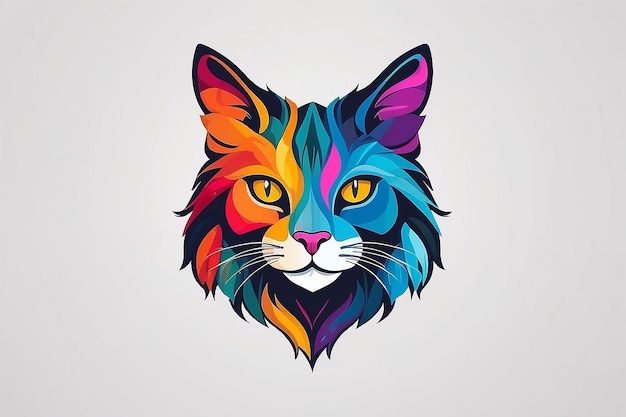 Foto o logotipo do colorido animal gato design criativo de logotipo eps 10