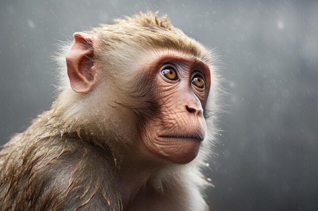 Foto o macaco rhesus é um primata castanho ou macaco e também é conhecido como macaca ou mullata