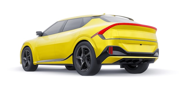 O mais novo SUV elétrico da família crossover para a ilustração 3d da cidade