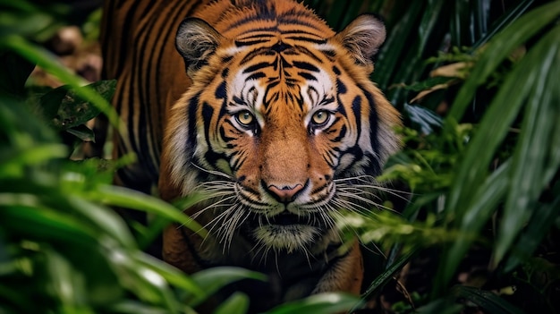 Foto o majestoso tigre em seu habitat natural