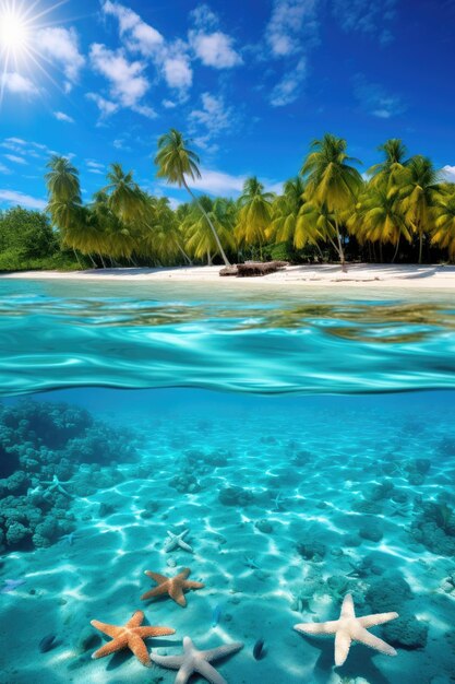 o mar azul das Maldivas