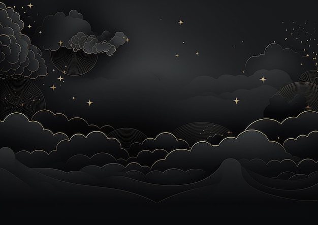O mar misterioso e nebuloso à noite