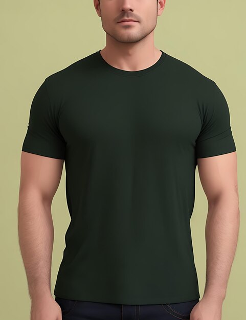 Foto o melhor antigo irlandês t-shirt verde vazio homem modelo vista frontal